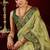 Light green soft banarasi silk blend zari woven saree with blouse piece