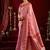 Light pink soft banarasi silk blend zari woven saree with blouse piece