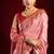 Light pink soft banarasi silk blend zari woven saree with blouse piece