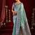 Light blue soft banarasi silk blend zari woven saree with blouse piece