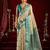 Cream soft banarasi silk blend zari woven saree with blouse piece