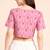 Pink cotton sanganeri printed non padded blouse