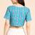 Blue cotton sanganeri printed non padded blouse