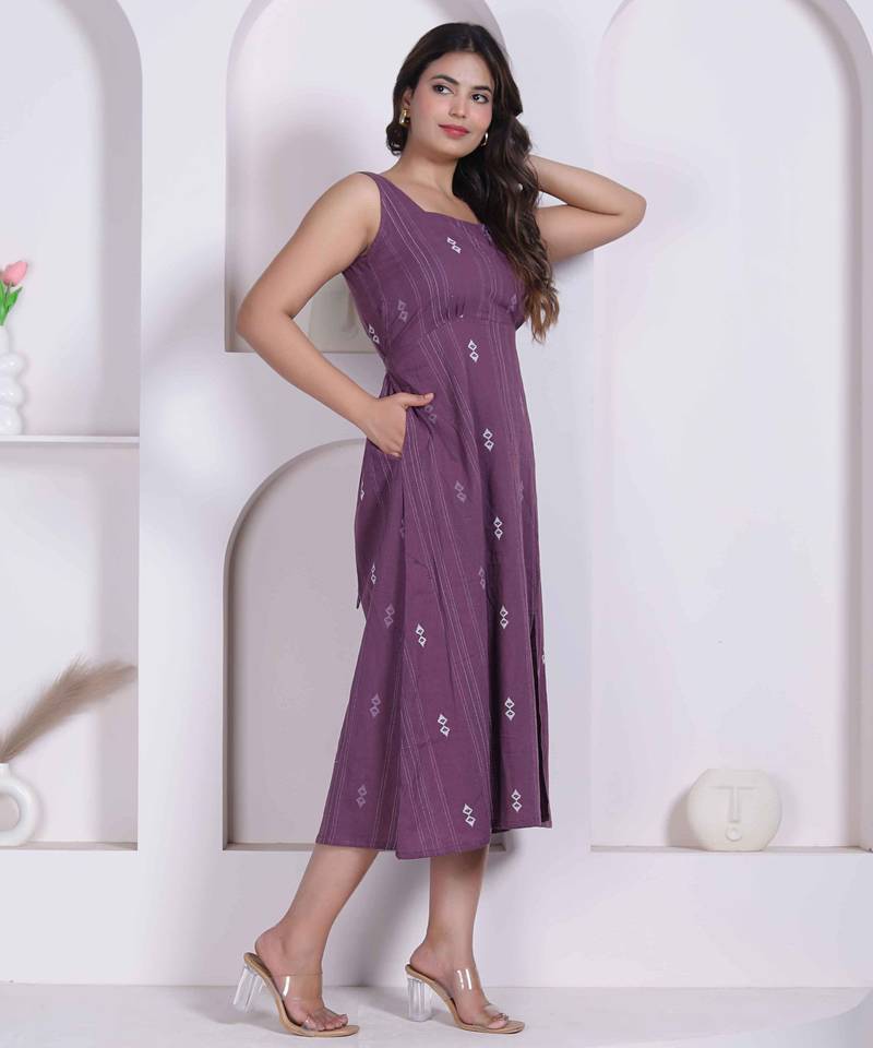 womens abstract printed wine a line maxi dress