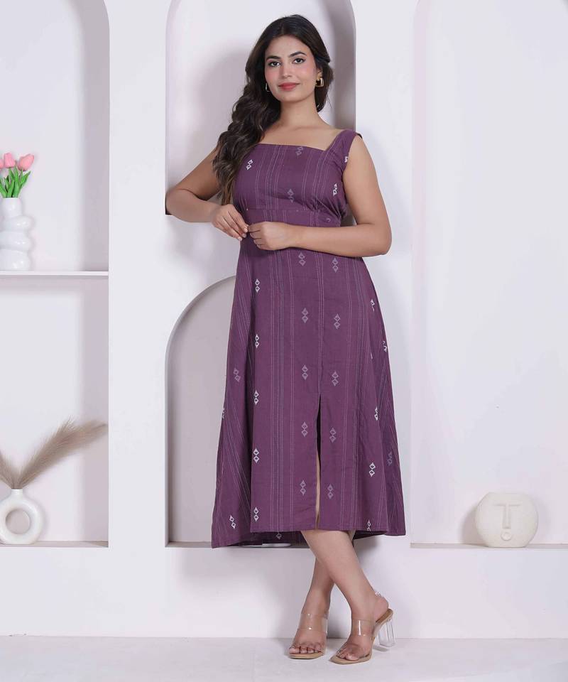 womens abstract printed wine a line maxi dress