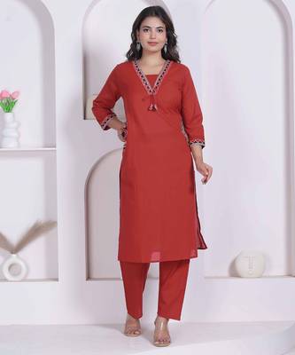 womens brown straight kurta & palazzo 5
