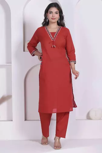 Doriyaan womens brown straight kurta & palazzo