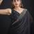 Designer black sequin zari embroidered work two tone satin silk saree