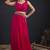 Designer magenta sequin zari embroidered work two tone satin silk saree