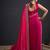 Designer magenta sequin zari embroidered work two tone satin silk saree