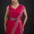 Designer magenta sequin zari embroidered work two tone satin silk saree