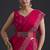 Designer magenta sequin zari embroidered work two tone satin silk saree