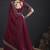 Designer maroon sequin zari embroidered work two tone satin silk saree