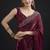 Designer maroon sequin zari embroidered work two tone satin silk saree