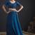 Designer navy blue sequin zari embroidered work two tone satin silk saree