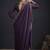 Designer purple sequin zari embroidered work two tone satin silk saree