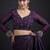Designer purple sequin zari embroidered work two tone satin silk saree