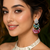 Gold Finish Enamel Meenakari Dangle AD Earrings