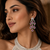 Rhodium Finish Ruby Cascade AD Earrings