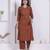 Doriyaan womens brown floral printed angrakha style kurta with palazzo