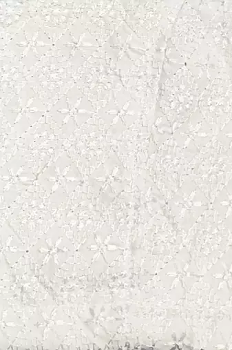White rayon embroidered with sequin non padded blouse with lining