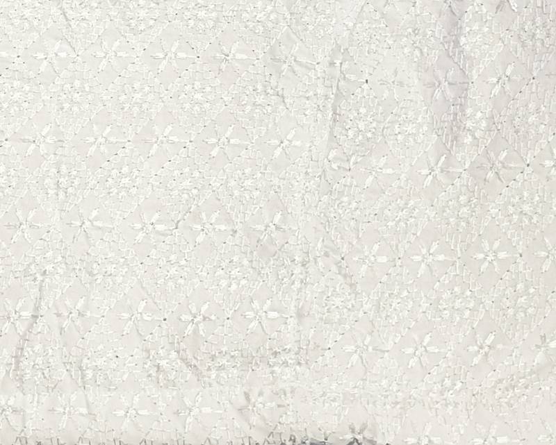 White rayon embroidered with sequin non padded blouse with lining