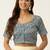 Grey cotton sanganeri printed non padded blouse