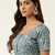 Grey cotton sanganeri printed non padded blouse