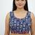 Blue cotton sanganeri printed non padded blouse