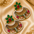 Gold plated multicolor ad stone statement earrings