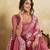 Mesmerizing gajri pink sequins embroidered star georgette latest designer traditional saree