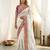 Pleasant white 5mm sequins and multi colored thread embroidered with real mirror work rangoly silk saree