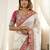 Pleasant white 5mm sequins and multi colored thread embroidered with real mirror work rangoly silk saree
