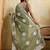 Catching olive green sequins embroidered star georgette party wear saree