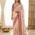 Winning peach sequins and multi colored thread embroidered with real mirror work rangoly silk party wear saree