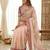 Winning peach sequins and multi colored thread embroidered with real mirror work rangoly silk party wear saree