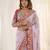 Pleasing lavendor sequins and multi colored thread embroidered with real mirror work rangoly silk traditional saree