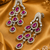 Rhodium Finish Ruby Cascade AD Earrings