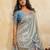 Glamourous sky sequins embroidered banarasi silk party wear saree