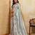 Glamourous sky sequins embroidered banarasi silk party wear saree