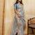 Glamourous sky sequins embroidered banarasi silk party wear saree