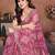 Glamorous pink sequins embroidered georgette designer wedding saree