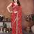 Graceful red sequins embroidered georgette designer party wear saree