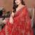 Graceful red sequins embroidered georgette designer party wear saree