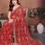 Graceful red sequins embroidered georgette designer party wear saree