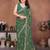 Charming green sequins embroidered georgette designer traditional saree