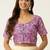 Pink cotton sanganeri printed non padded blouse