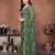Charming green sequins embroidered georgette designer traditional saree