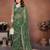 Charming green sequins embroidered georgette designer traditional saree