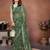 Charming green sequins embroidered georgette designer traditional saree